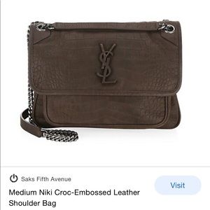 YSY Niki Medium croc-embossed Leather Bag